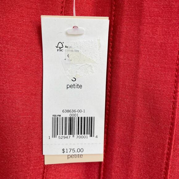 Banana Republic Full Zip Jacket Silk Tunic Long Suit Coral Small Petite NWT - Picture 8 of 11